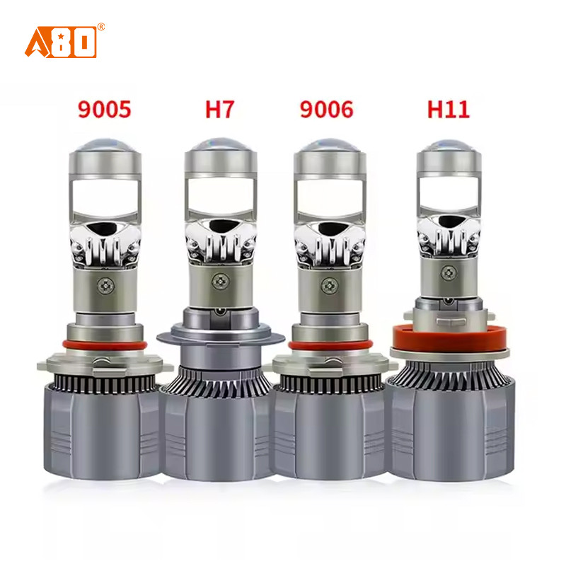 Lampu LED Mobil A80 Y9 110W Mini Projie Projector Headlight CANBUS H4 H7 H11 HB3 HB4