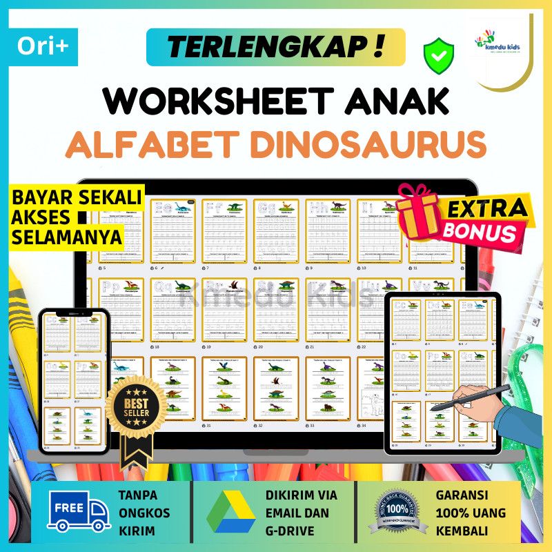 WORKSHEET ANAK ALFABET DINOSAURUS Buku Edukasi Anak Buku Worksheet Lembar Ebook Ebooks E Book Books 