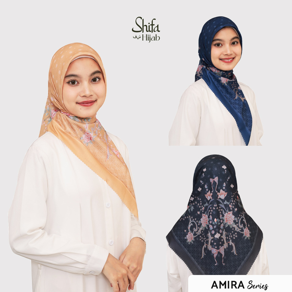 SHIFA HIJAB - AMIRA | SUBLIME JILBAB KERUDUNG MOTIF SEGI EMPAT PREMIUM LASER CUT