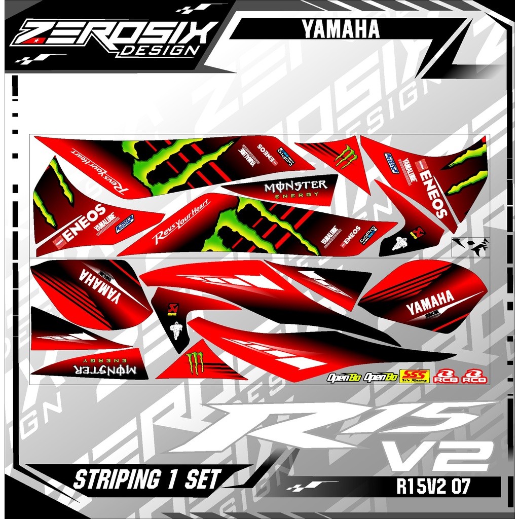 Striping R15 V1 2 Striping Sticker Variasi Yamaha R15 V1 V2 R15v2