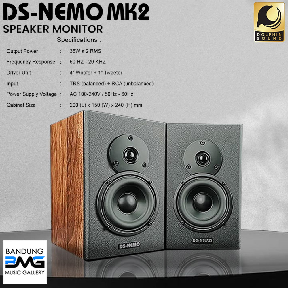 Dolphin Sound DS NEMO Studio Monitor Speaker - DSNEMO Speaker Flat