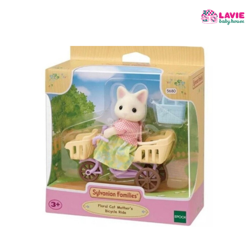 Sylvanian Families Floral Cat Mother's Cycling Set