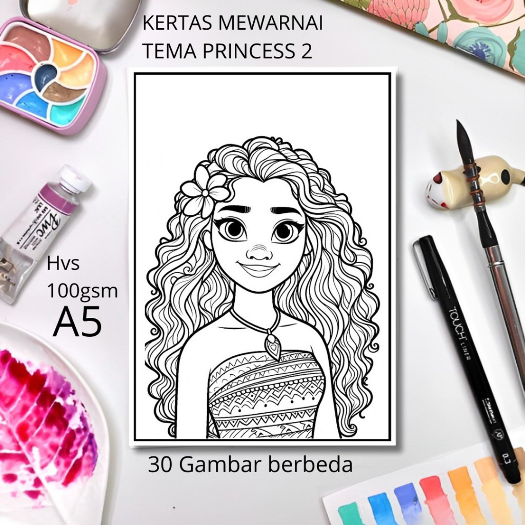 

30 Gambar Kertas mewarnai anak / Coloring / Sketa Tema Princess 2claraa aurel