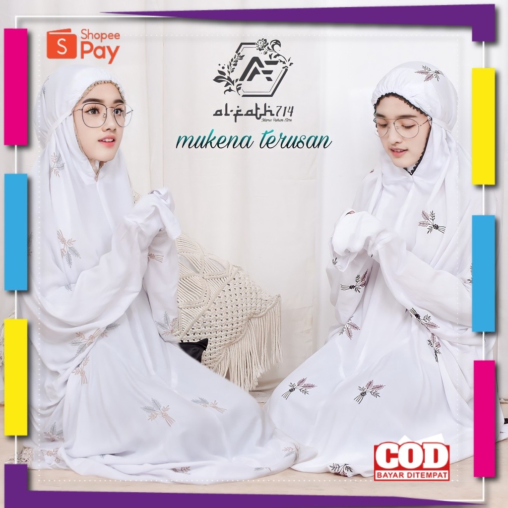 [PREMIUM ORIGINAL] Mukena Terusan Dewasa Putih Mukenah Lajuran Bordir Mukena Langsungan Jumbo terbar