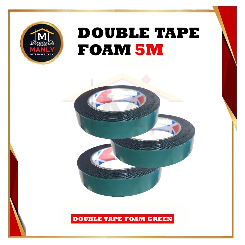 

Double Tape Foam 1" Inch x 5m Double tape hijau busa 3M..double tape kaca