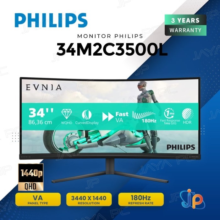Monitor Philips LED Evnia 34M2C3500L - Curved WQHD 34" Inch