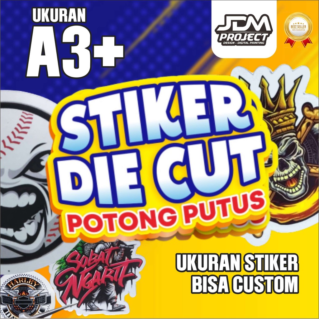 

[SEHARI KIRIM] JDM Project - Cetak Label Sticker Potong Putus Die Cut Ukuran Custom Desain Anti Air