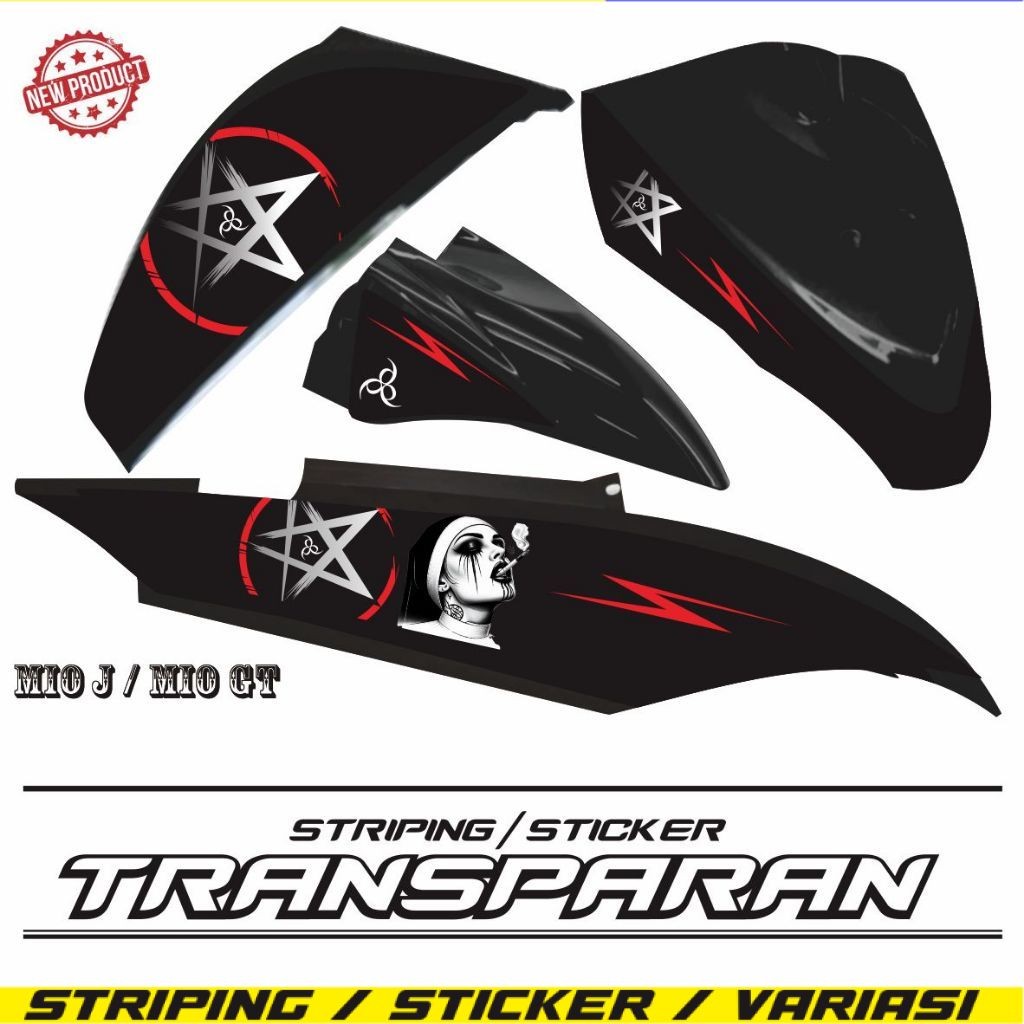 VARIASI KEREN STIKER VARIASI MIO J 115 /  MIO GT STRIPING KEREN VARIASI TRSNSPARAN