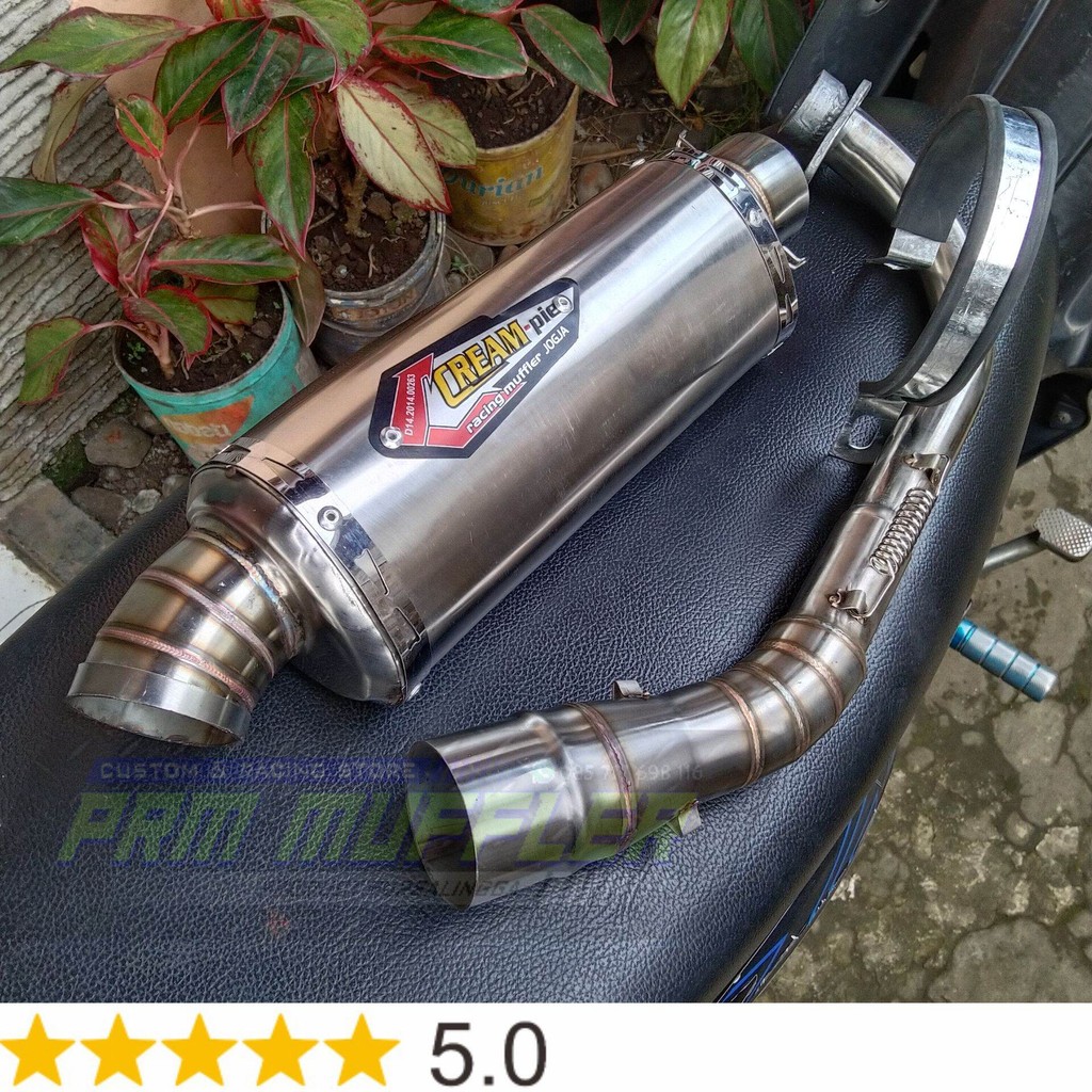 Knalpot Racing Creampie Oval Vario125/150 Mio sporty BEAT Genio SCOOPY Nmax Aerox ADV