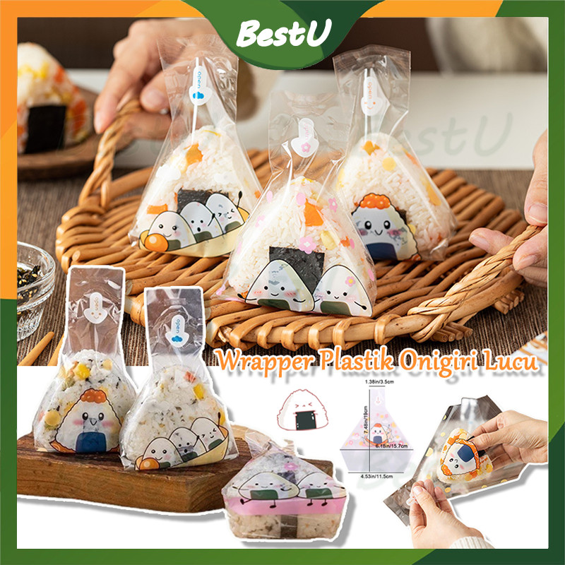 

50 lembar bungkus nasi wrapper plastik pembungkusan nasi onigiri sushi kue roti