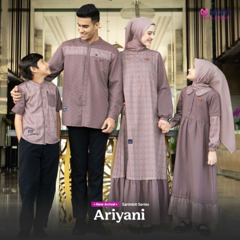 Mutif Sarimbit Series 2025 Ariyani Macaroon Brown | Mutif Gamis Dewasa Ariyani | Gamis Anak Premium 