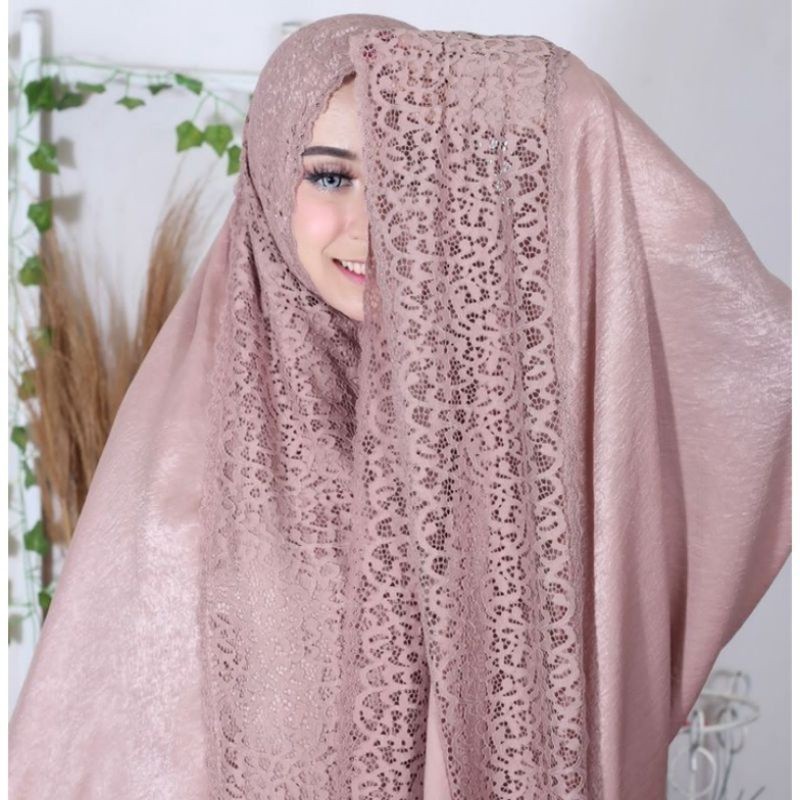 Mukena santorini Zara Silky 2in1 Box Premium Renda Panjang KD Ukuran Jumbo bahan santorini
