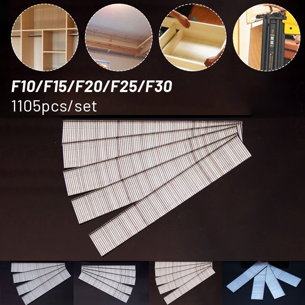 

1105pcs F15/F20/F25/F30 Nail Gun Straight Brad Nails Stainless Steel Stapler Nailer Staple For Furnitures DIY