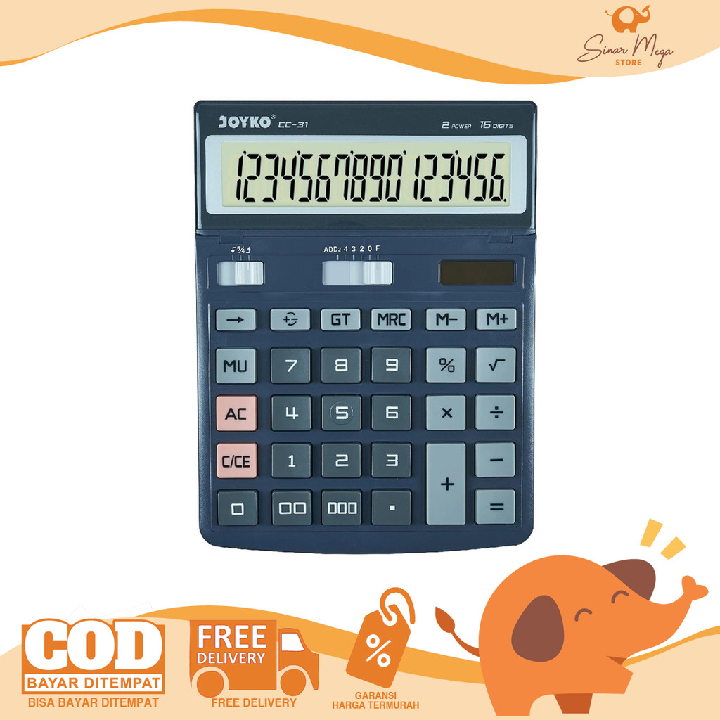 

Joyko Calculator CC-31 Big Display - Kalkulator 16 Digit Ukuran Besar Jumbo Murah