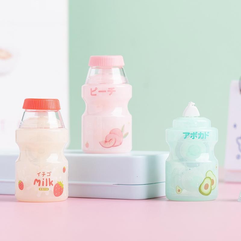 

5mm*6m Novelty Kawaii Fruit Milk Bottle Shape White Out Correction Tape Corector Accessories School Office Supplies Gift Prizes