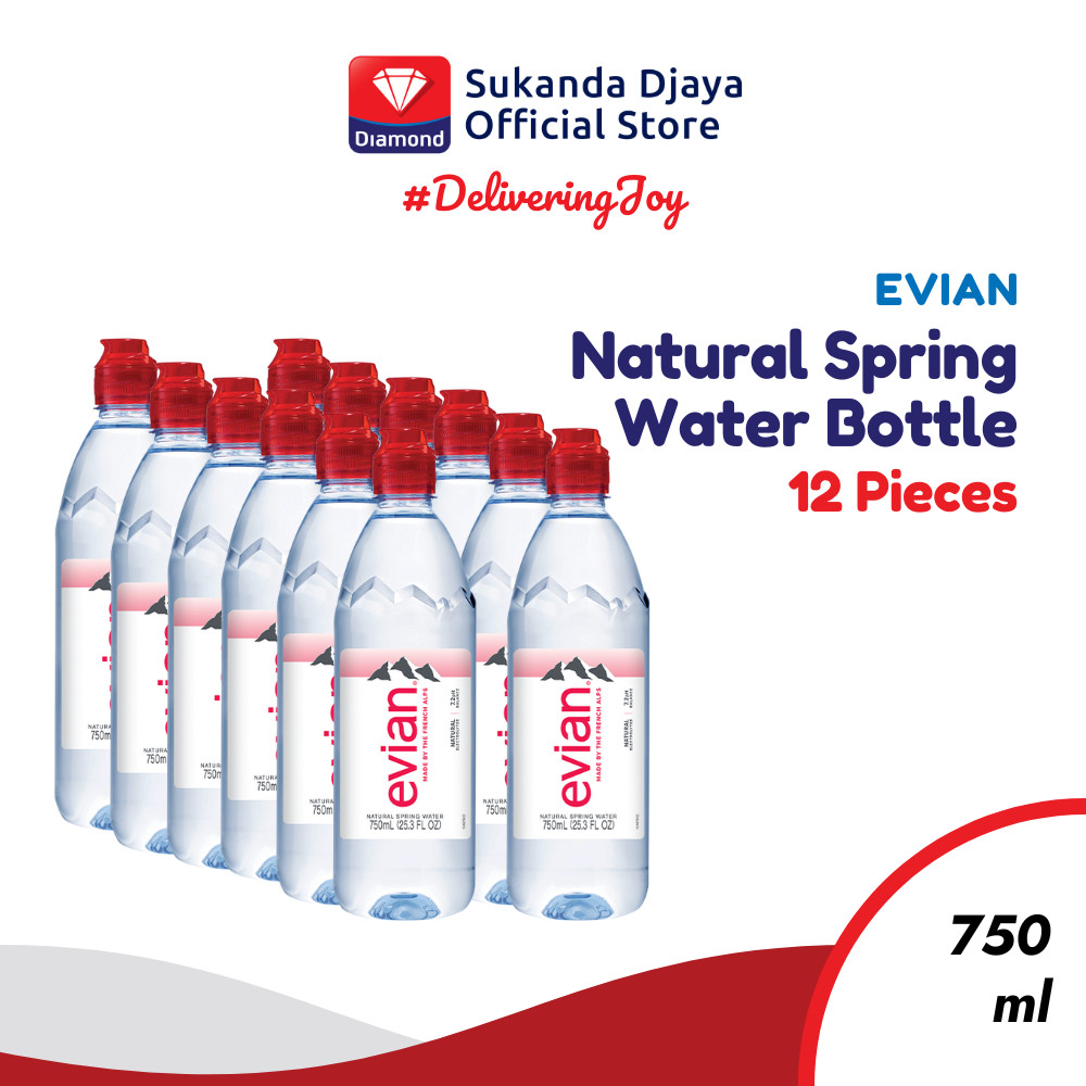 

Evian Natural Mineral Water PET 750 Ml [Isi 12 Pcs]
