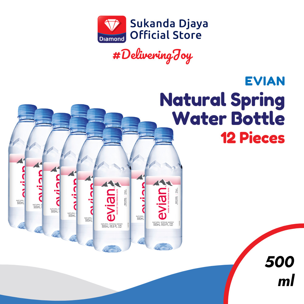 

Evian Natural Mineral Water PET 500 Ml [Isi 12 Pcs]