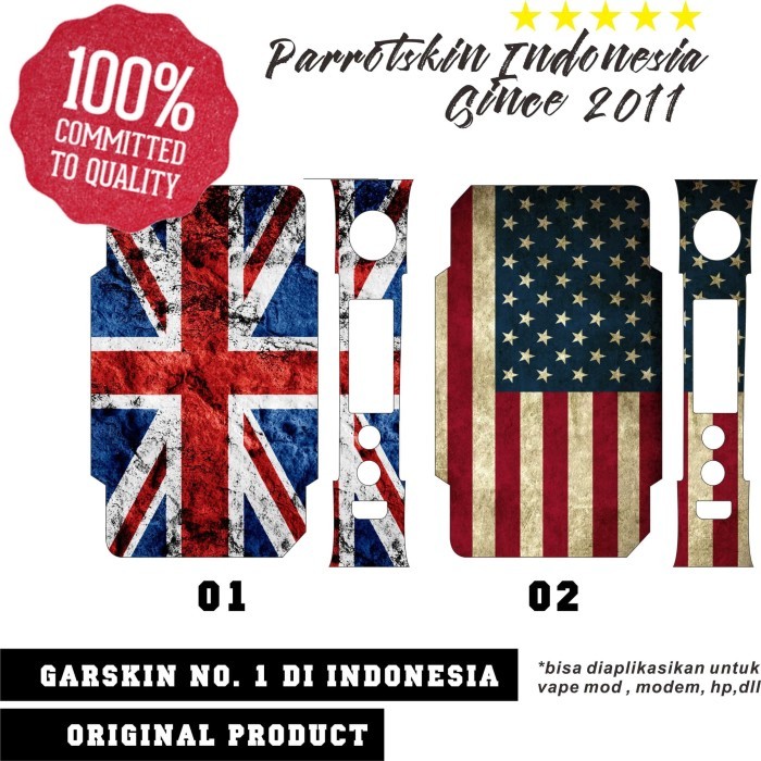 

Garskin skin voopoo drag v2 England Usa flag - free custom gambar