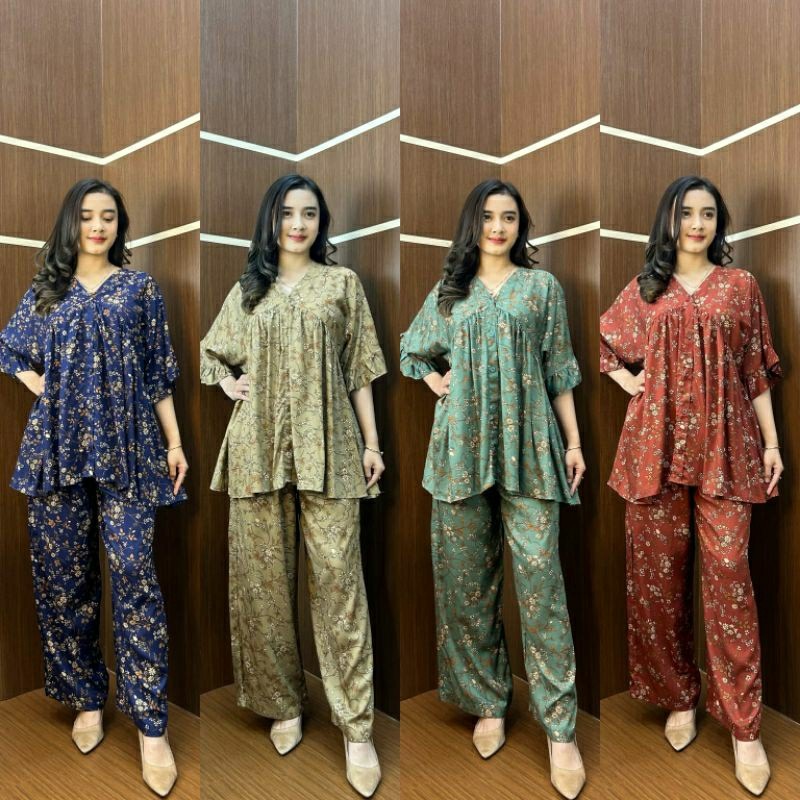 ABELZ.ID OneSet Hawet/Kanaya Set/Setelan Rayon Premium/Set Jumbo/Set Baju Tidur/OneSet CP