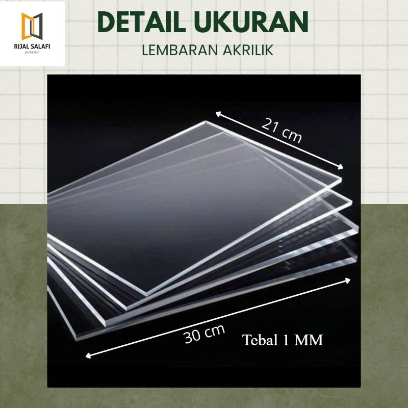 

Lembaran Akrilik Ukuran A4 21x30 cm Tebal 1 mm
