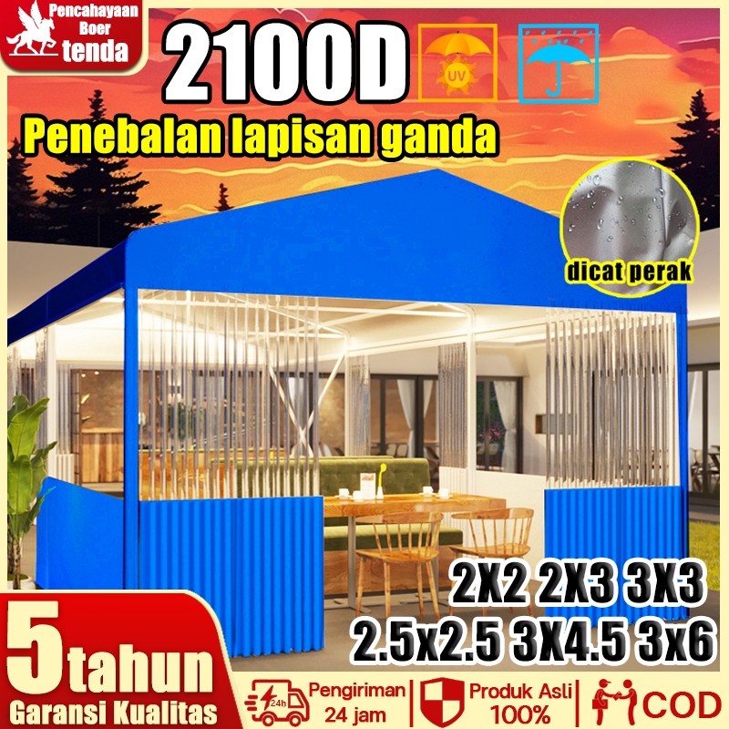 【2100D Perlindungan UV】Terpal Tenda Atap Tenda Lipat Atap Tenda Jualan Tenda Lipat Kain Tenda 2x2/2x