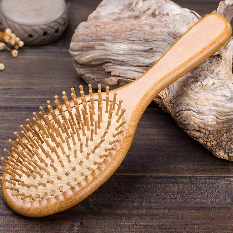 Yamata Sisir Premium Kotak Oval Kayu / Sisir Blow Gagang Kayu /Sisir Paddle / Sisir Kesehatan