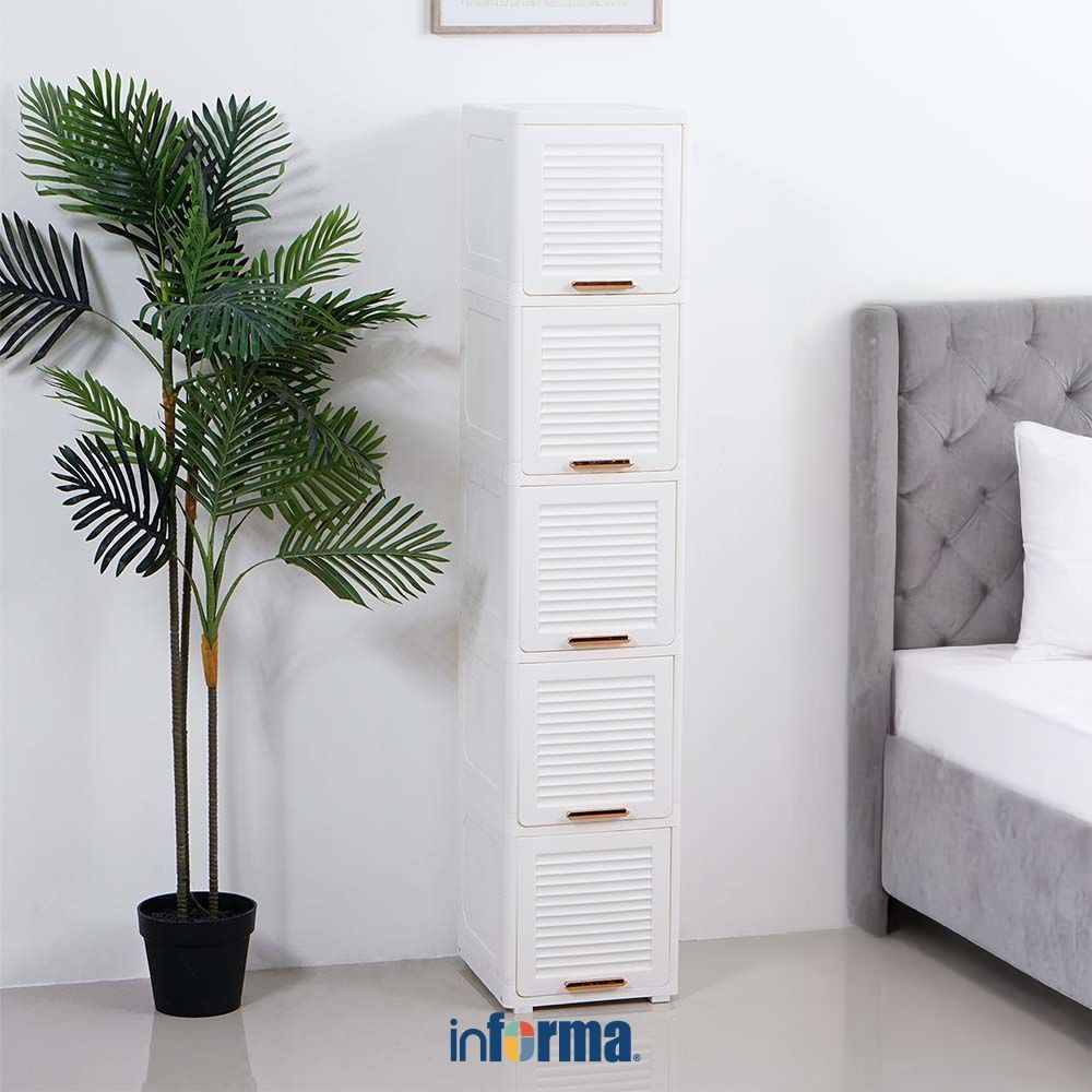 Informa Finny Laci Penyimpanan - Putih Laci Kabinet Serbaguna Cabinet Penyimpanan Indoor Multifuncti