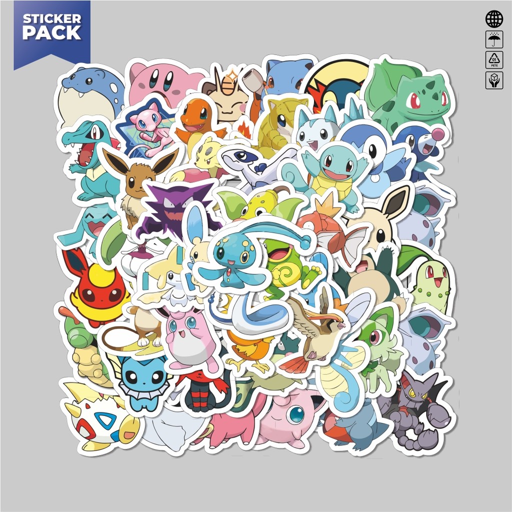 

[100PCS]Stiker Pack Stiker Anime Pokemon V4 Aesthetic Vinyl Anti Air Dekorasi Sticker Laptop Buku Journal Koper Helm Casing HP Gitar Helm Skateboard