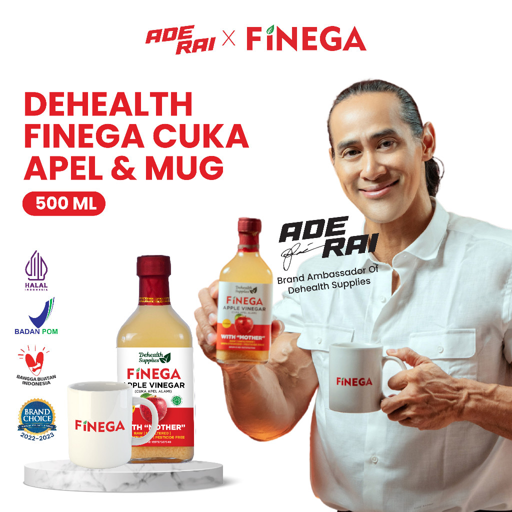 

ADE RAI x FINEGA BUNDLING (Cuka + Mug) 500ml Kaca