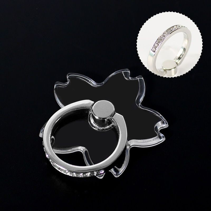 Mobile Phone Clear Finger Ring Holder for iPhone Xiaomi Folding Butterfly Phone Stand Sticker Transp