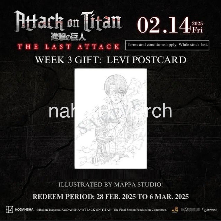 

Attack on Titan the Movie: The Last Attack x CGV Official Levi Postcard