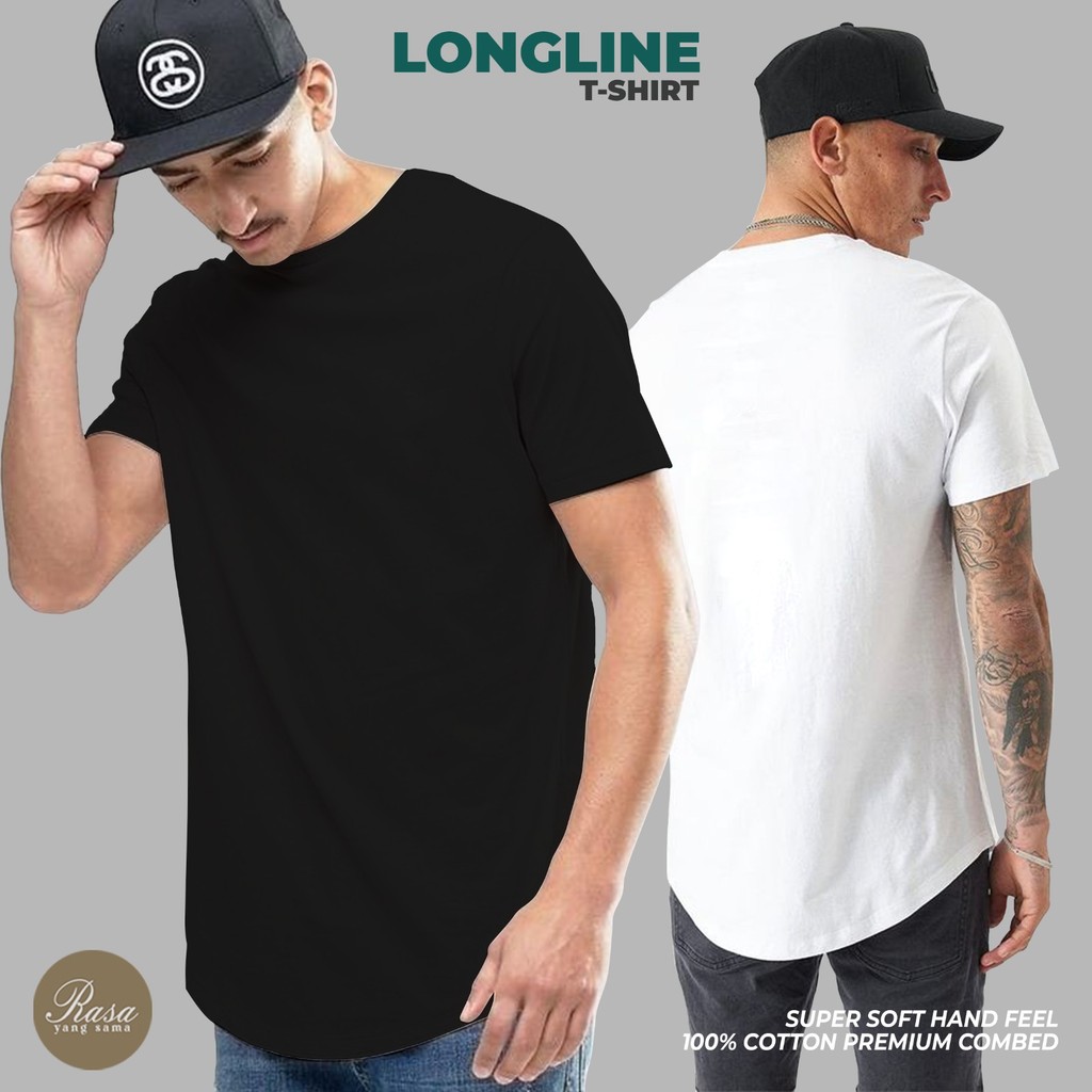 KAOS KURTA POLOS COTTON COMBED PREMIUM / KAOS LONGLINE POLOS UNISEX DARI ANAK SAMPAI DEWASA