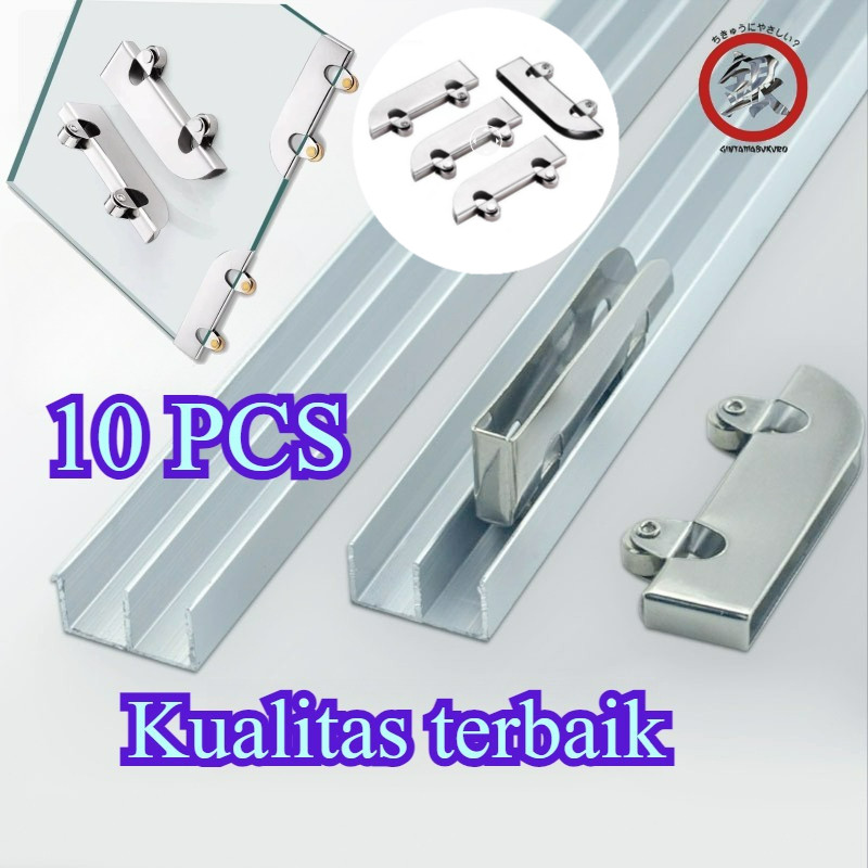 Roda Sliding Kaca 5mm/10pcs Stainless Steel Padat Kaca Pintu Geser Roda/Akseris Bergerak Pintu Kaca 