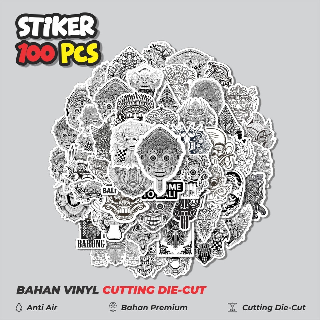 

Terbaru! 50 pcs Stiker Aesthetic Wayang Black And White Dekorasi Lucu Kreatif untuk Notebook, Skateboard, HP