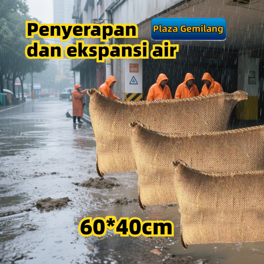 60x40cm Anti Banjir Portabel untuk Rumah - Tas Banjir Otomatis Bebas Pasir + Ekspansi Cepat | Pengha