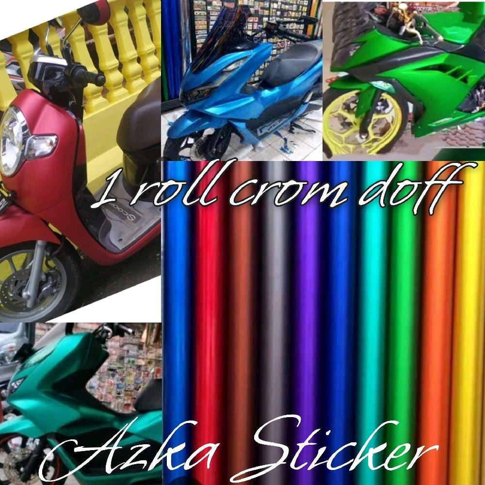 stiker skotlet motor crom doff merah 1 roll isi 9 meter stiker skotlet motor crom doff metalik abu a