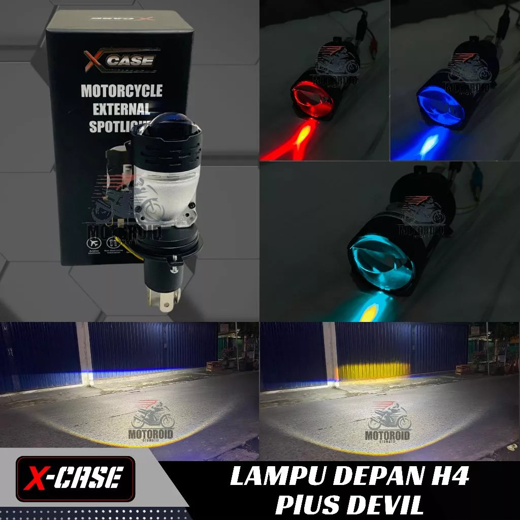 LAMPU H4 LASER DEVIL+ KIPAS MOTOR MOBIL SOKET H4 PUTIH KUNING_PUTIH PUTIH HIG KUALITY