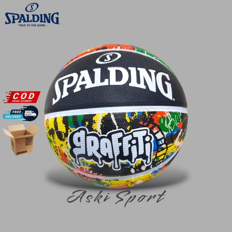 [PREMIUM ORIGINAL] BOLA BASKET ORIGINAL SPALDING GRAFFITY BASKET SPALDING BLACK SIZE 7
