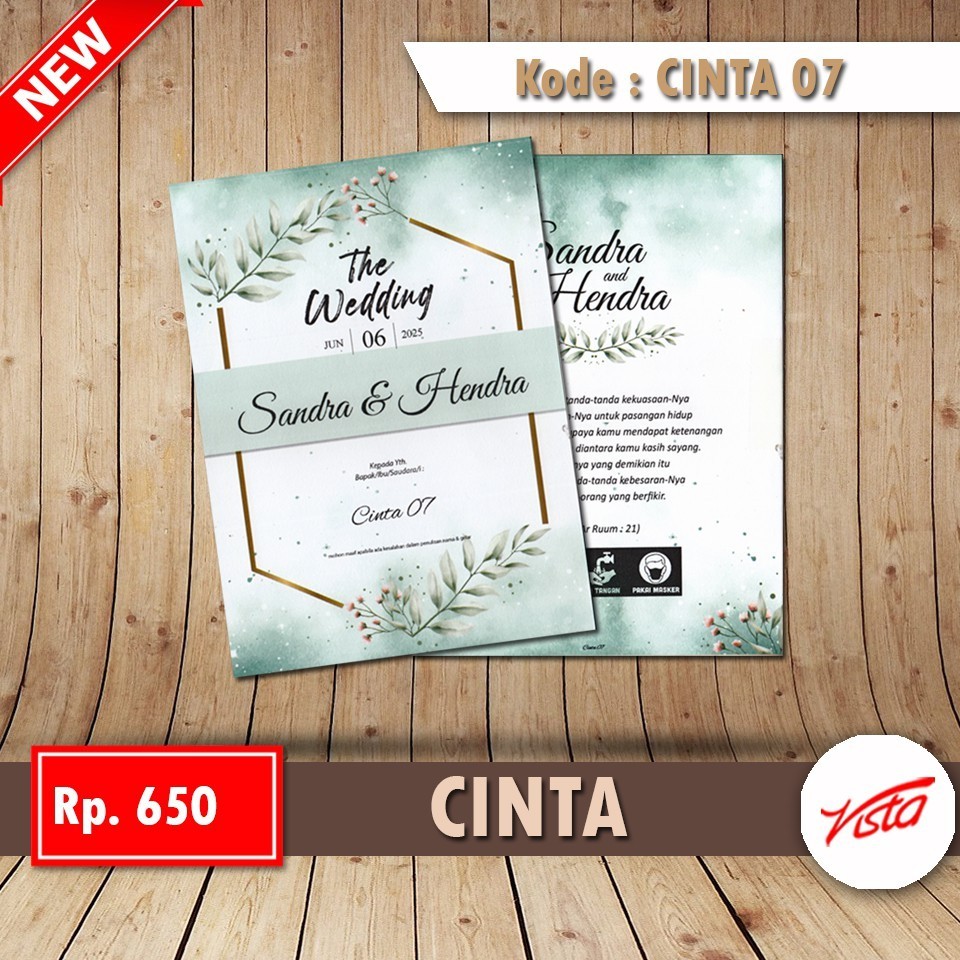 Blangko Undangan   cinta 07  Murah Meriah