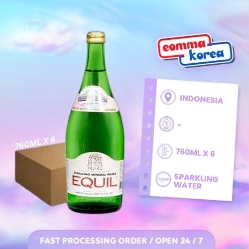 

Equil Sparkling Mineral Water 760ml [ Dus isi 6 Botol ] Khusus Instan - Only Instant Delivery