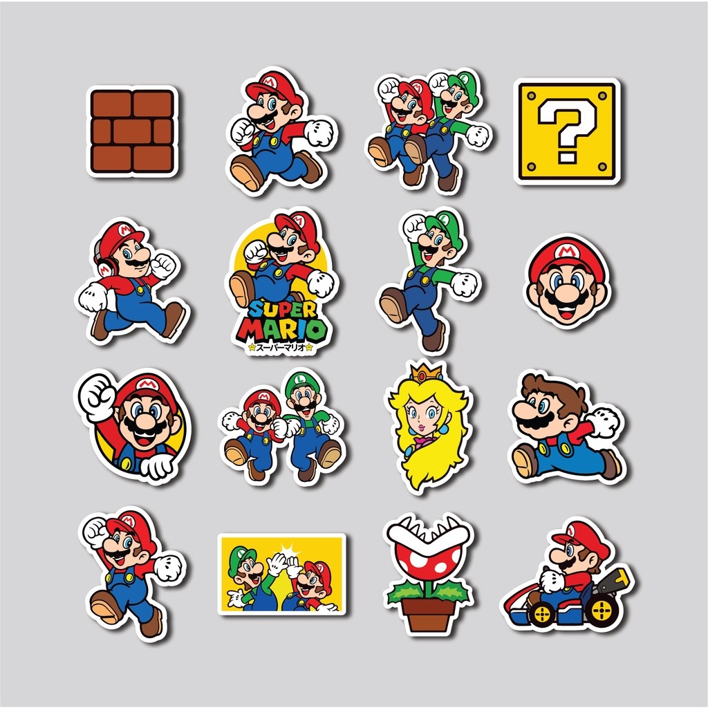 

STICKER PACK SUPER MARIO BROS | STICKER TUMBLR | STIKER LAPTOP KOPER HELM TERMURAH