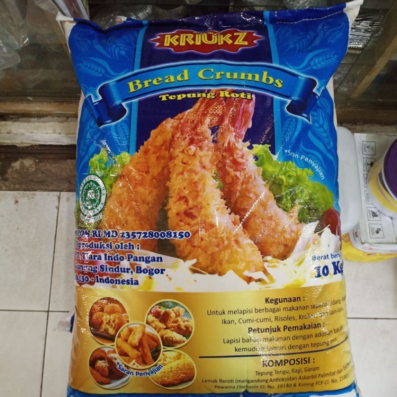 

Tepung Roti / Tepung Panir / Bread Crumbs Panko Mix Kriukz 10 kg