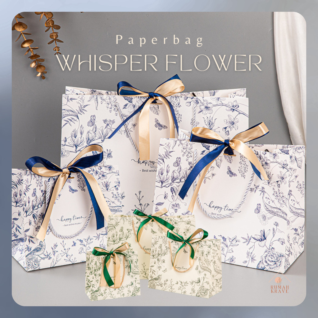 

RUMAH KRAVE - Paperbag Whisper Flower Blue Green Tas Kantong Kado