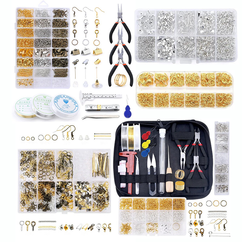 

Alloy Accessories Jewelry Findings Set Jewelry Making Tools Copper Wire Open Jump Rings Earring Hook Jewelry Making Supplies Kit