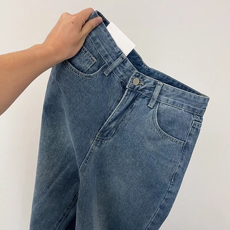 Biru Retro Hight Waist Celana Jeans Wanita kulot jeans wanita korean style