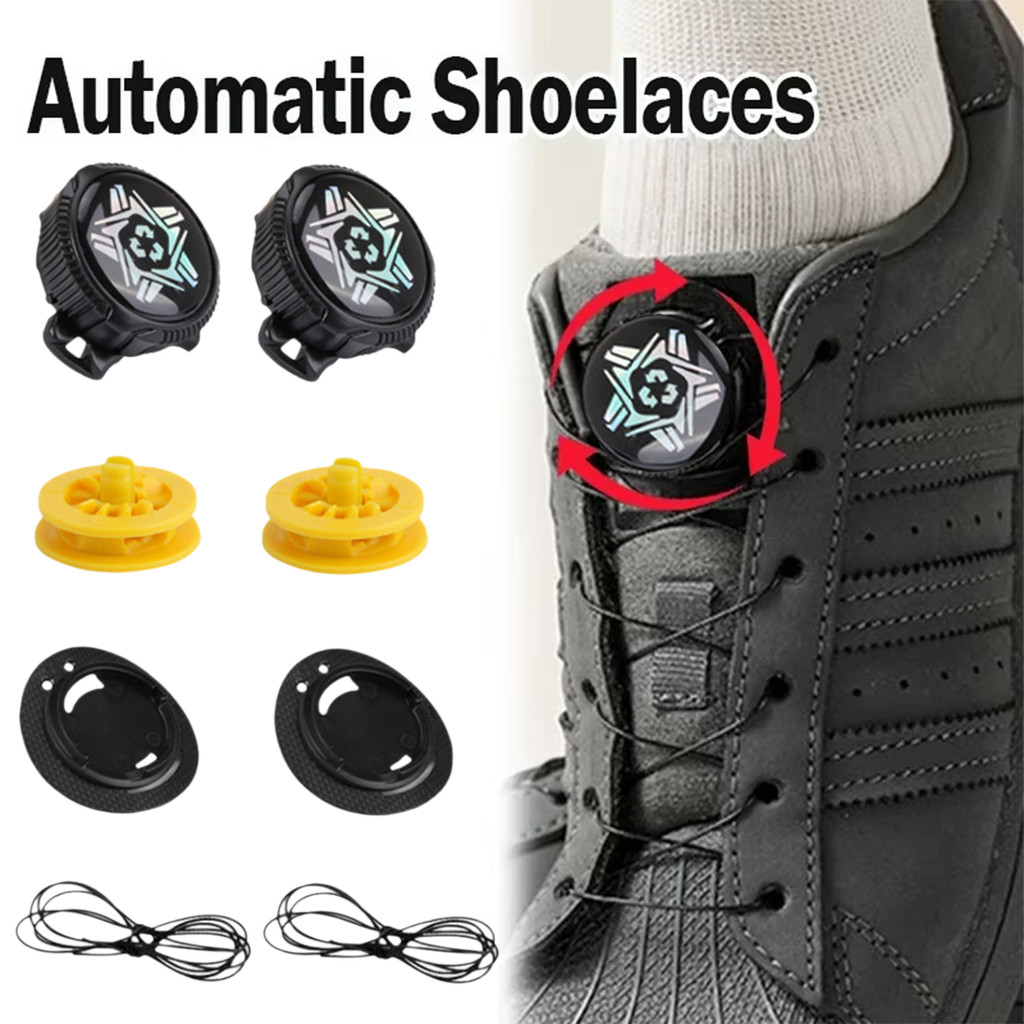 2pcs Tali Sepatu Putar Otomatis Menyediakan kunci pengaman Sepatu Tali Putar Cepat stoper tali sepat