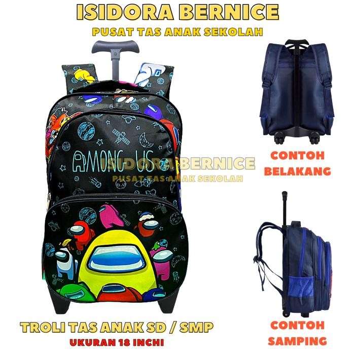 Trolley Tas Anak Tas Koper Anak Laki Laki Remaja SD SMP - 3015 AMONG US