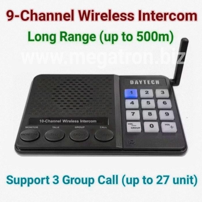 9-channel Wireless Intercom (Interkom Tanpa Kabel) - up to 500 meter
