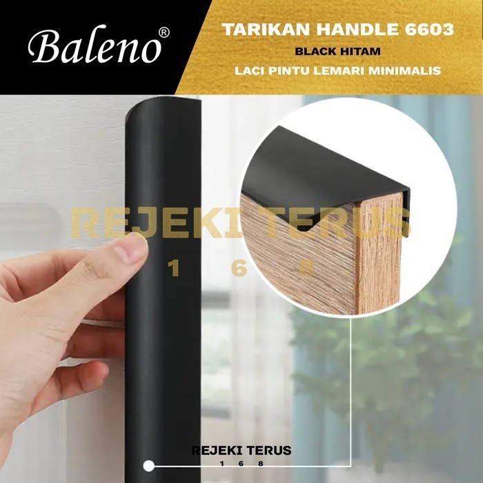 Tarikan 6603-224 BLACK Hitam Handle Laci Pintu Lemari Minimalis Dapur