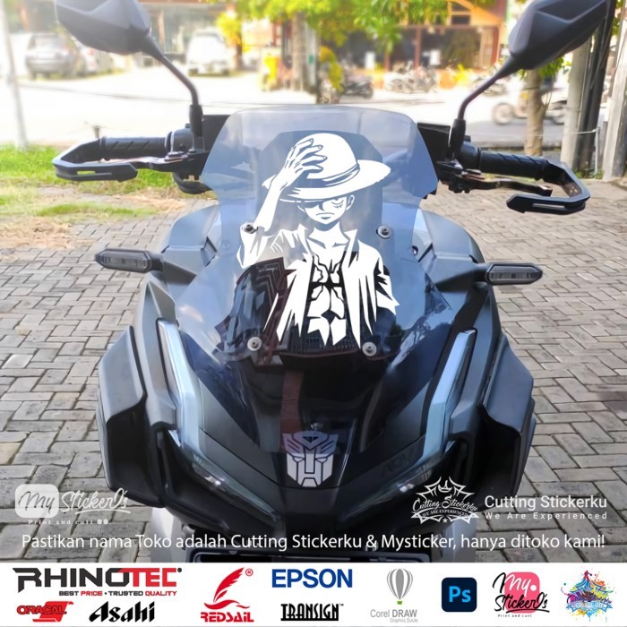 FREE CUSTOM DESAIN Cutting Stiker Monkey D Luffy Hat Variasi Motor Mobil Sticker Anime  BAHAN STIKER